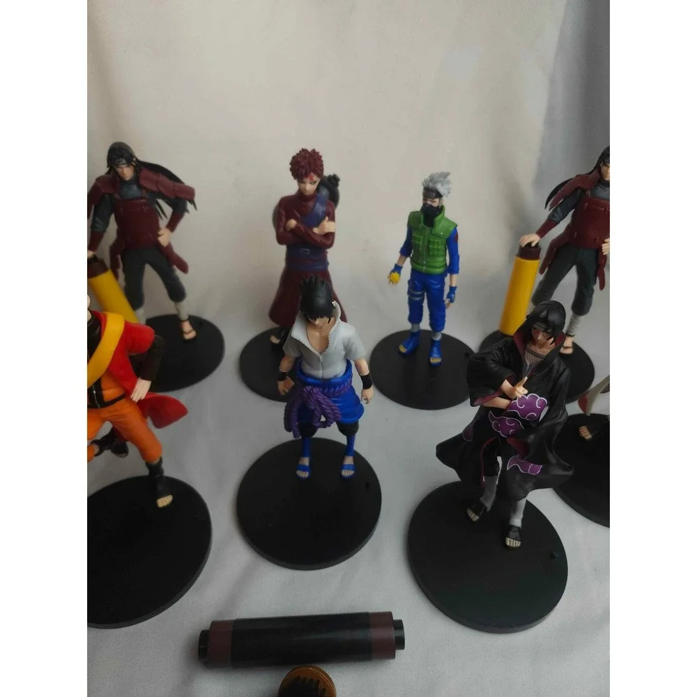 Naruto Shippuden Anime Figure Lot of 9 Sasuke Itachi Kakashi Gaara Jiraiya PVC